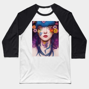 Beautiful Flower punked Snow White Baseball T-Shirt